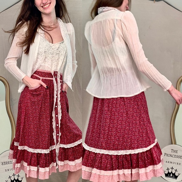 Gunnies Gunne Sax Lace guzzy cotton Vintage Jacket - Picture 3 of 5